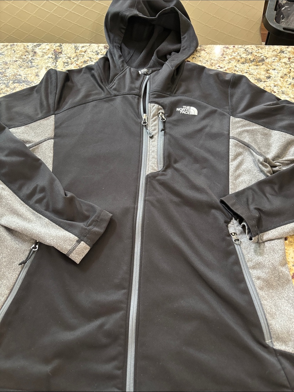 The North Face Black & Gray Hooded Softshell Jacket